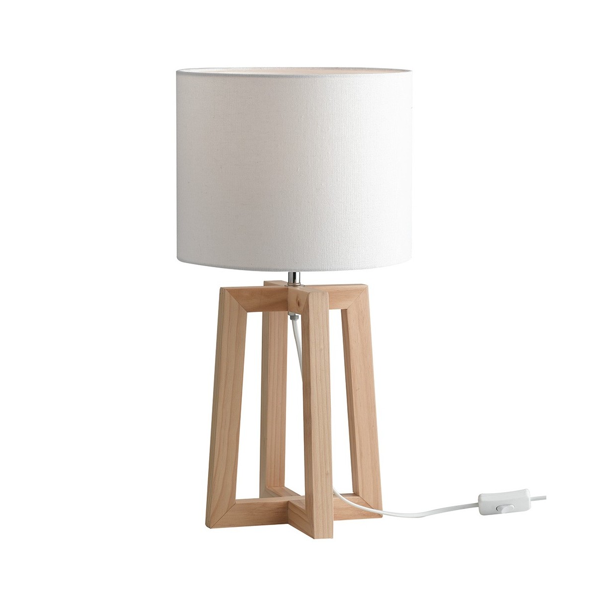 I-BERRY-L - Lume Scrivania Fusto Legno Naturale Paralume...
