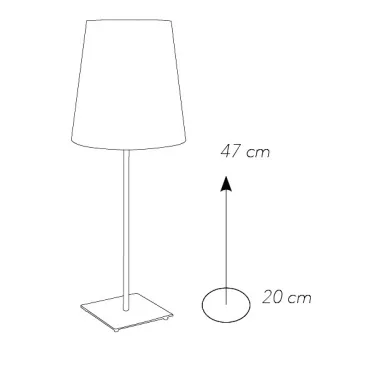 I-ELVIS-L GR - Lampe de table moderne en tissu gris abat-jour gris métal E27