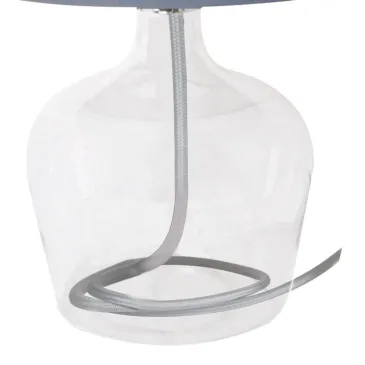 Lampe Hendrix avec base en verre transparent et fil de courant gris FanEurope