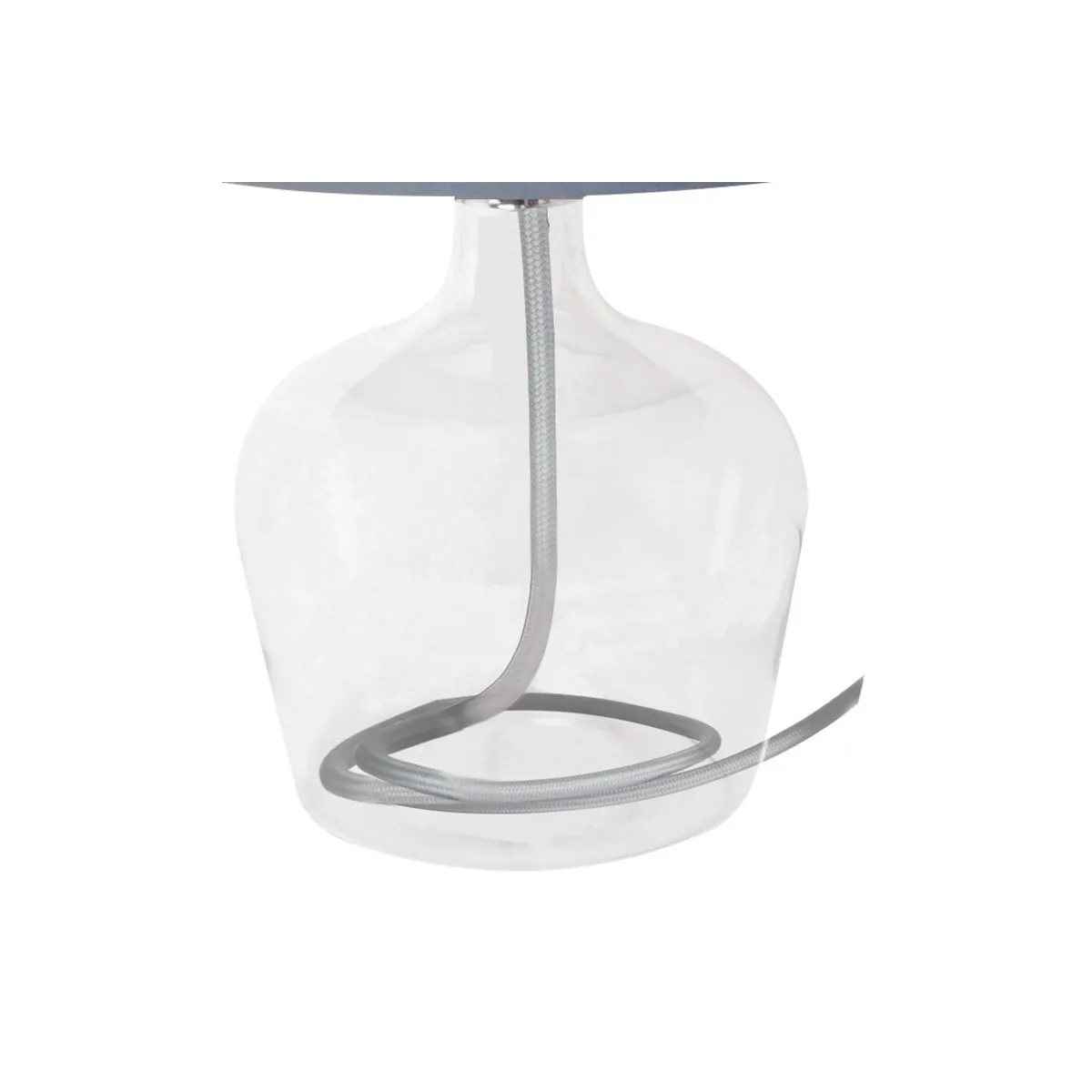 Lampe Hendrix avec base en verre transparent et fil de courant gris FanEurope
