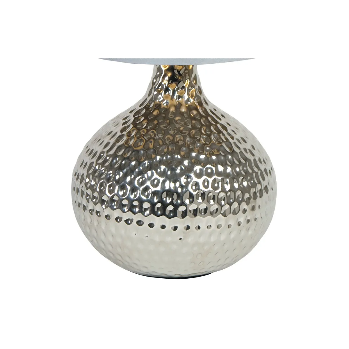 Lampe de table Pulsar avec tige en céramique décorée de couleur argent