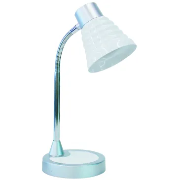 LDT055LEO-BIANCO - Lampada per Scrivania Orientabile paralume Plastica Bianca base Metalo E14