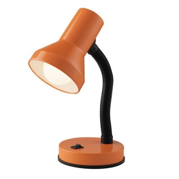 LDT032-ARANCIO - Lampada da Tavolo Scrivania Arancio Orientabile Plastica Metallo Moderna E27