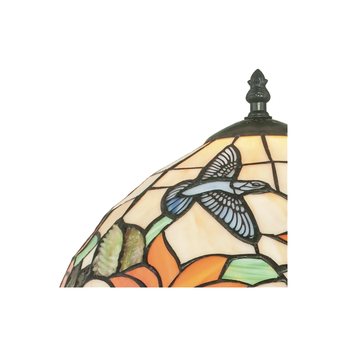 Lampe Dafne avec diffuseur en verre avec décoration florale artisanale