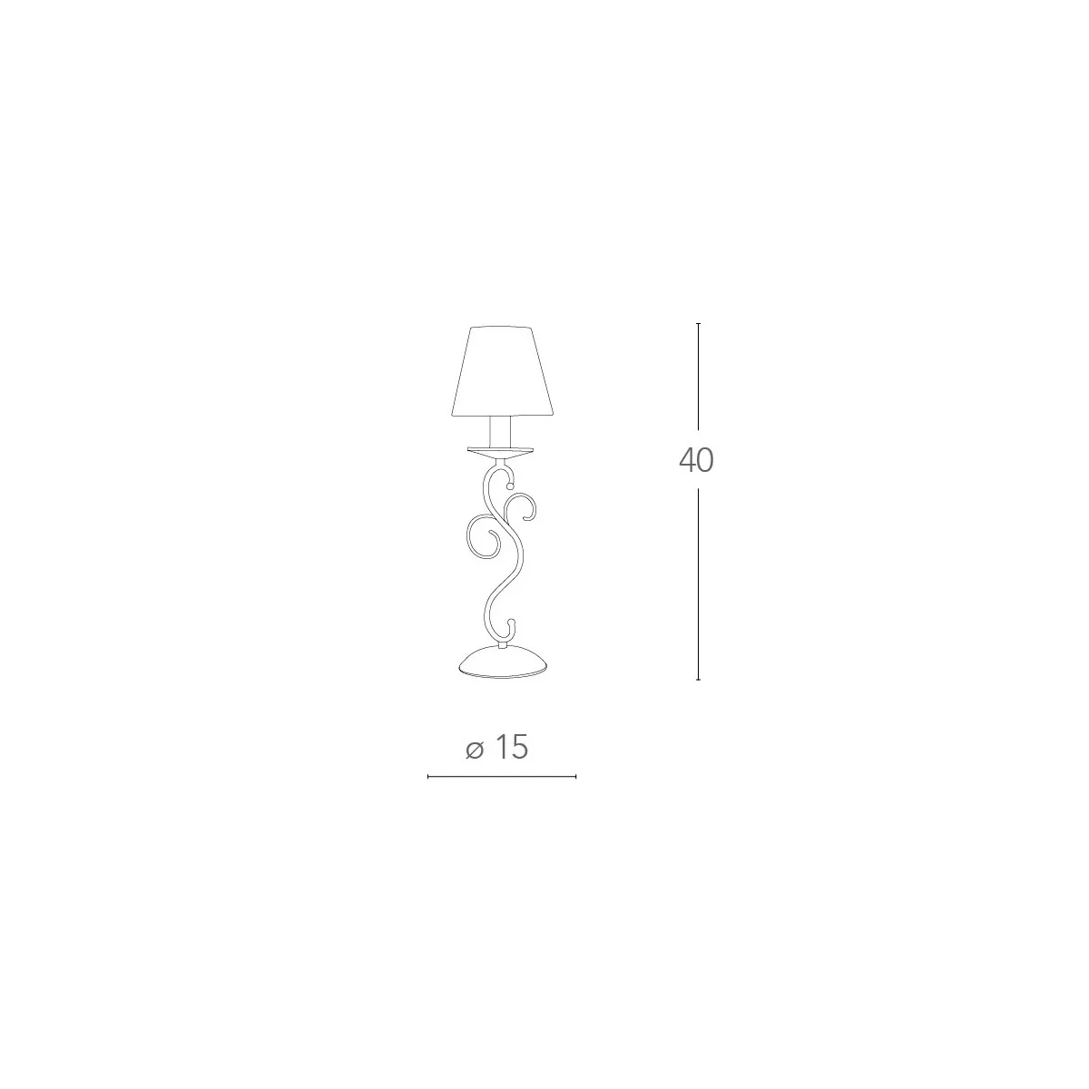 Lampe de table en métal blanc perle avec abat-jour en tissu FanEurope