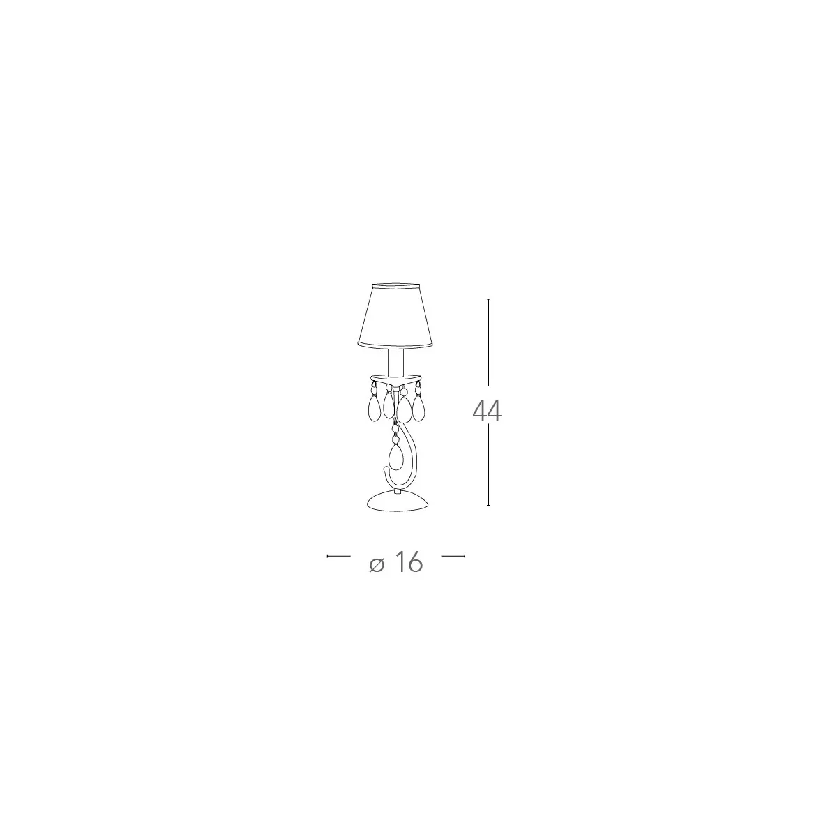 Lampe de table en métal Boeme avec abat-jour FanEurope en paillettes de polyvinyle blanc
