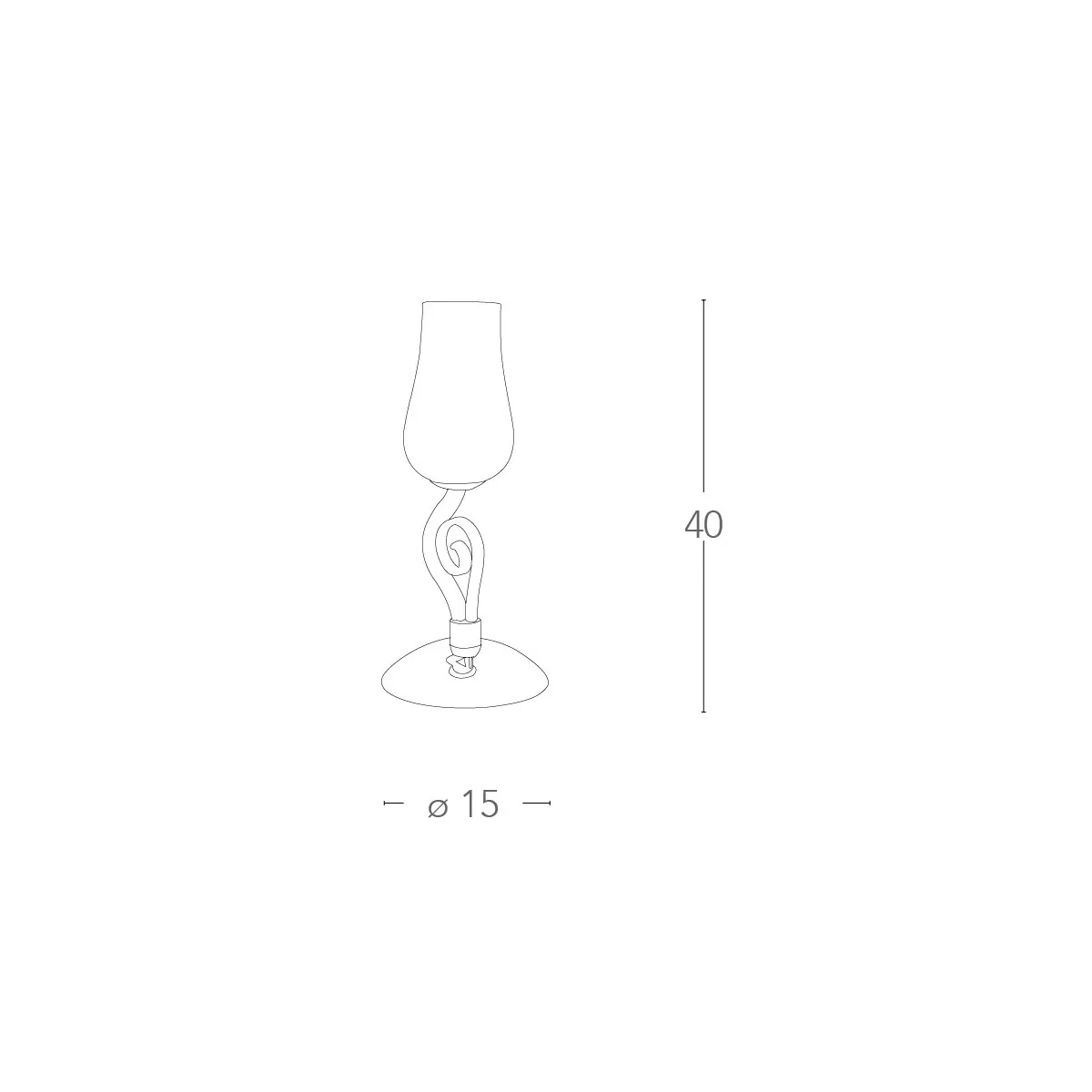 Lampe Angel en pâte de verre transparente avec finitions Chrome FanEurope