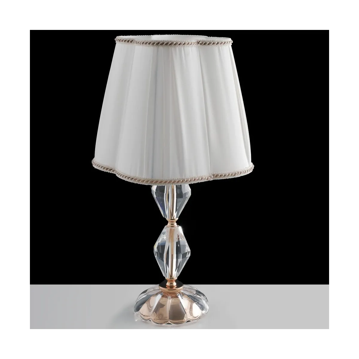 I-RIFLESSO / L1 - Lume Cristallo Finitions Abat-jour Chrome Tissu Lampe Classique E14
