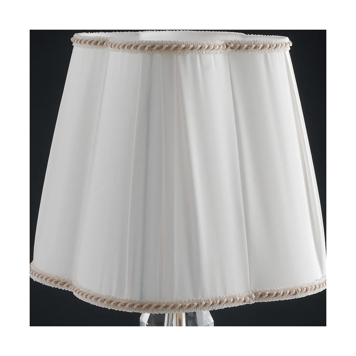 Abat-jour en tissu blanc avec décoration dorée Reflection Line Fan Europe