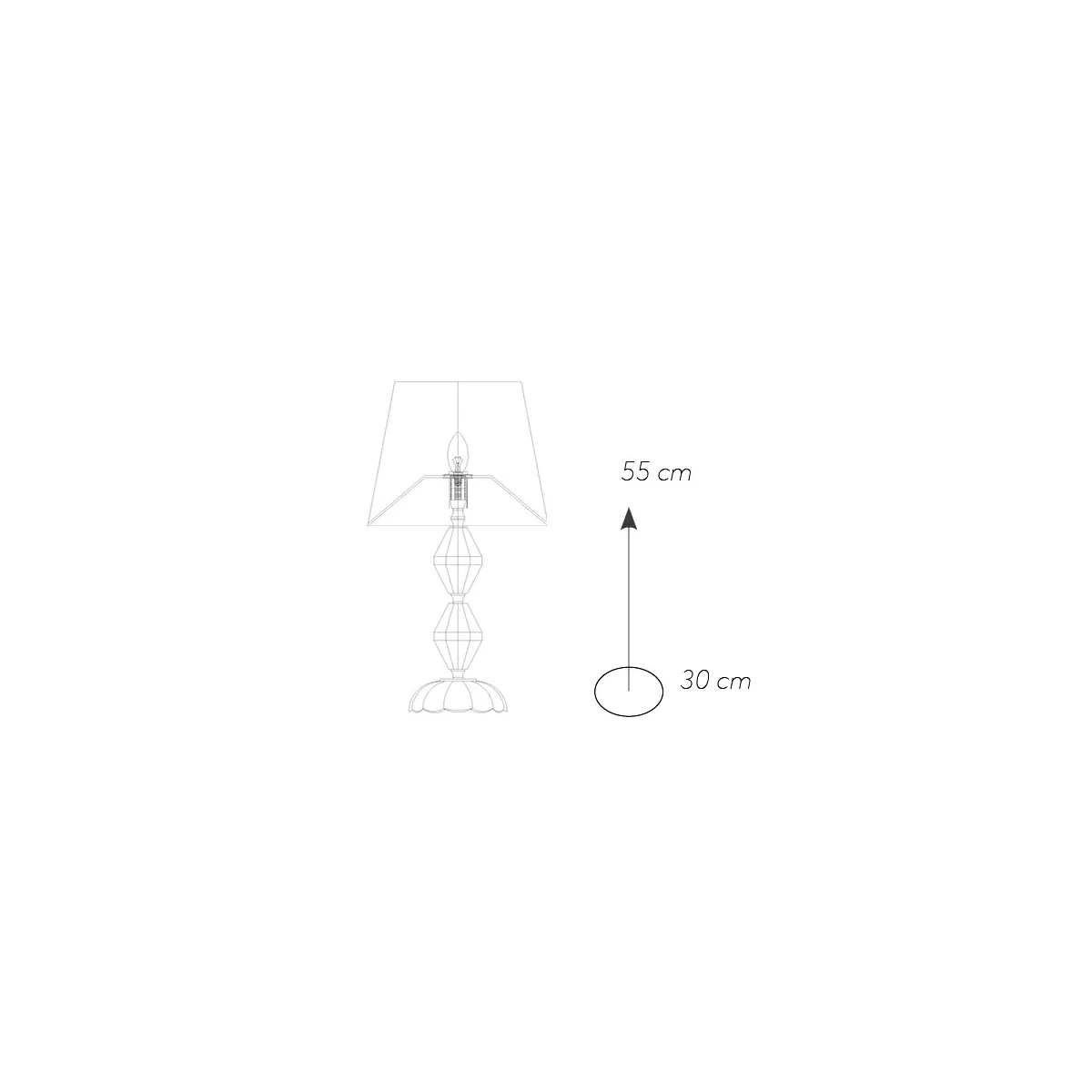 Lampe de réflexion en cristal avec finition dorée et abat-jour en tissu FanEurope