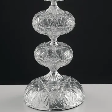 Fusto Lume Incanto con Decoro a Tondi in Vetro Cristallo e Finitura Cromo