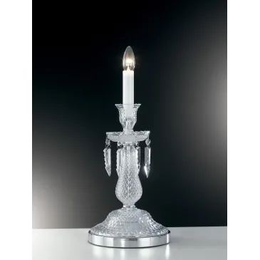 I-LOUVRE/L1 - Lumetto Finitura Cromata Cristallo Decorato Lampada da Tavolo Classica E14