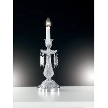 I-LOUVRE / LG1 - Lampe de table classique en cristal décoré Chrome Finitions Intérieur E14