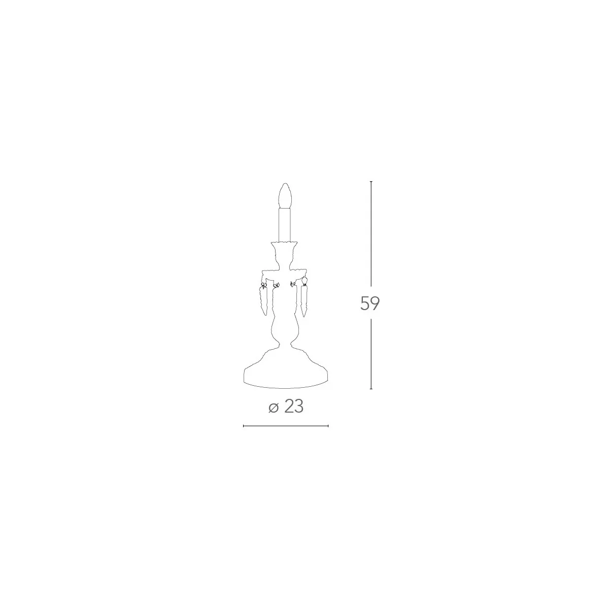 Lampe Louvre en cristal avec finitions chromées et élégants pendentifs FanEurope