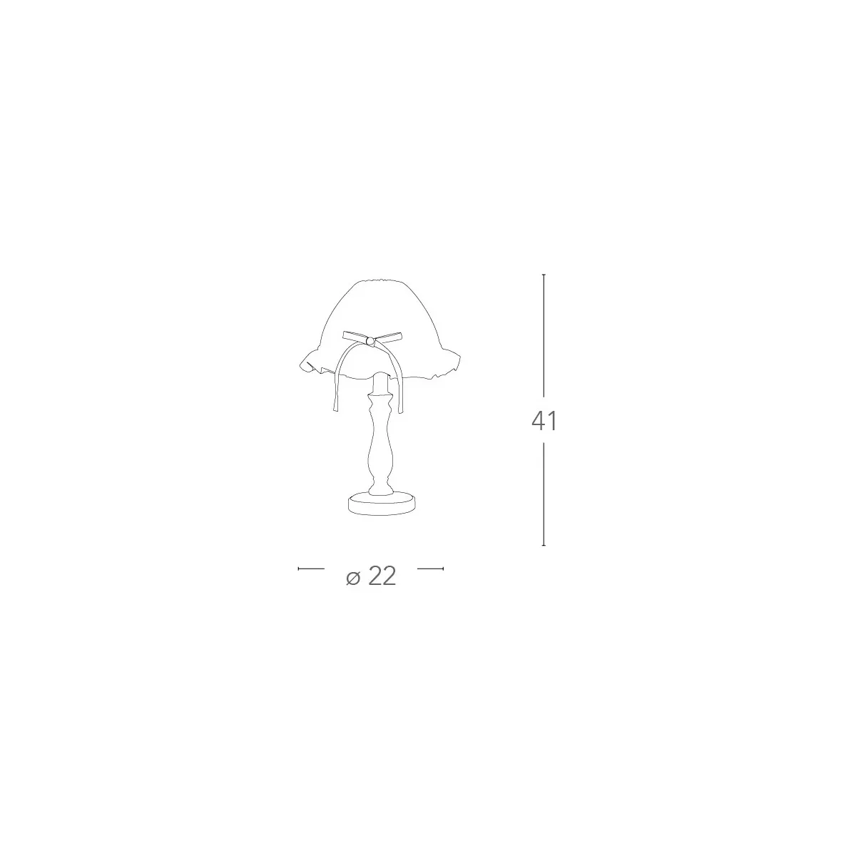 I-CHERRY-LUME - Abat jour Fusto Legno Naturale Paralume Cotone Marrone Classica E27