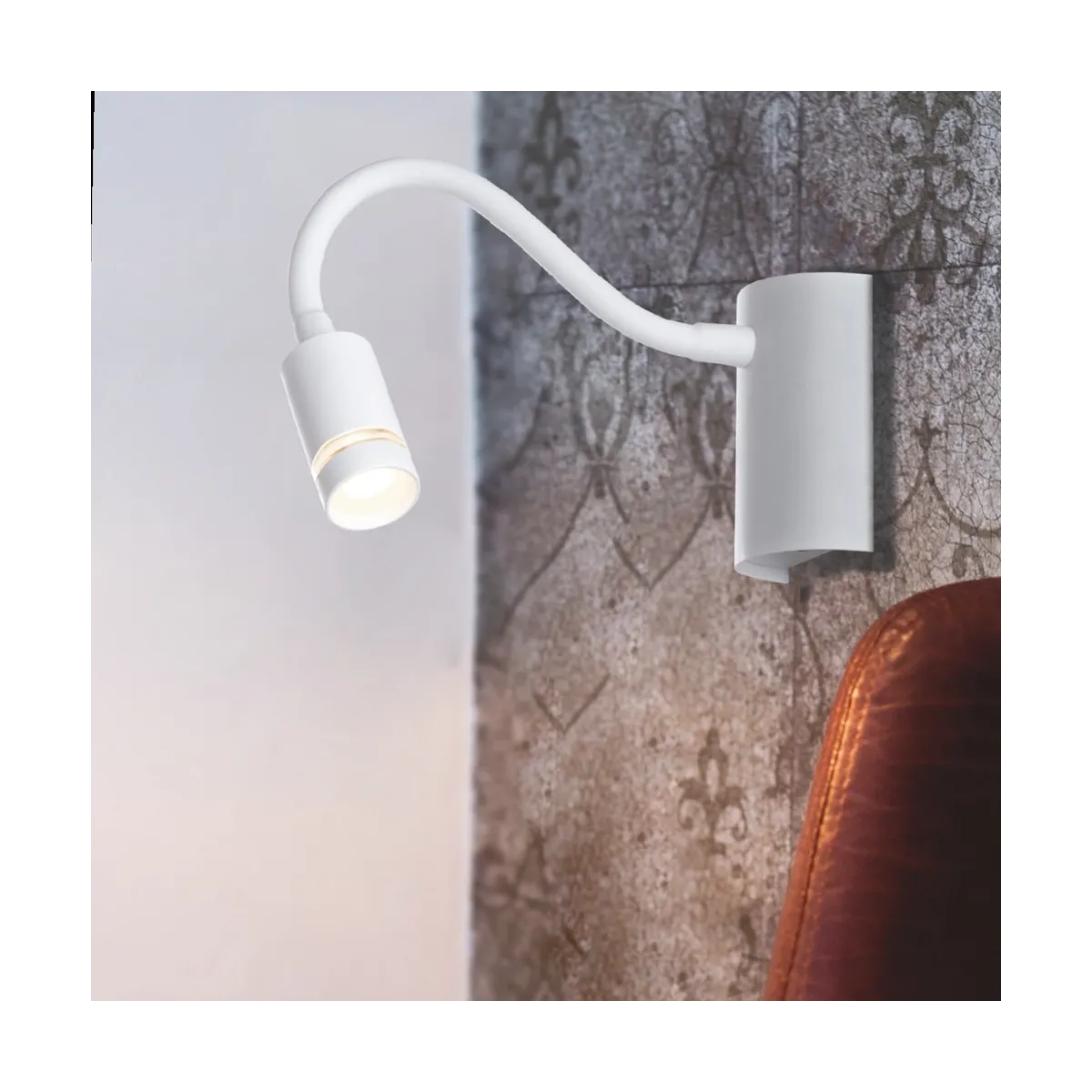 LED-KEPLER-BCO - Lampe de lecture flexible en silicone blanc moderne Lampe LED moderne 3 watts Lumière chaude