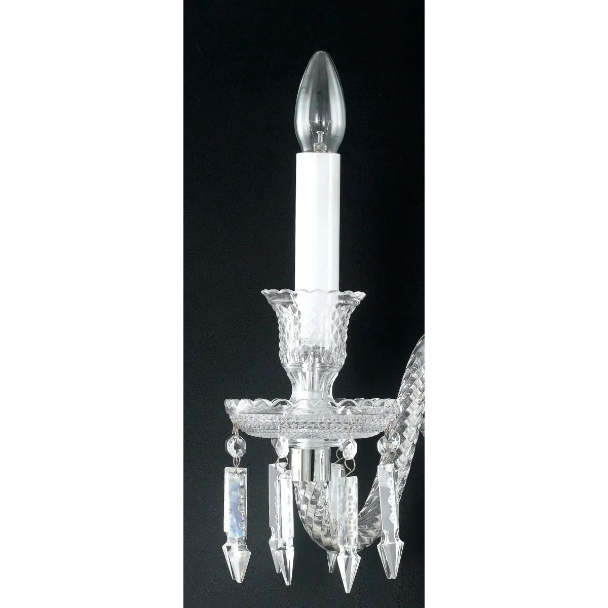 Applique 2 lumières en cristal avec finition Chrome et élégants pendentifs FanEurope