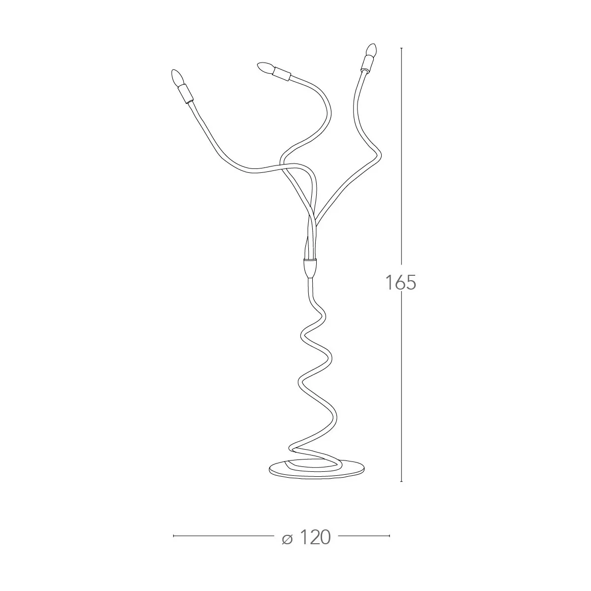 I-LOVER-PT3-BCO - Lampadaire flexible moderne Lampe métal...