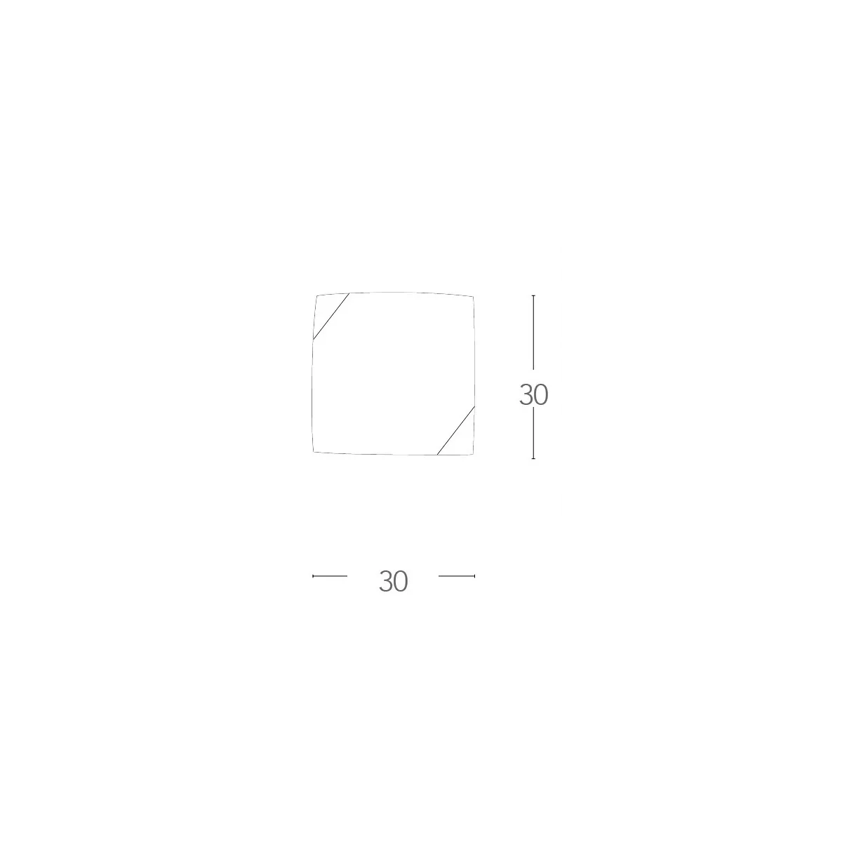 Plafoniera Paris Quadrata 30x30 in Vetro Bianco con Angoli Argento FanEurope