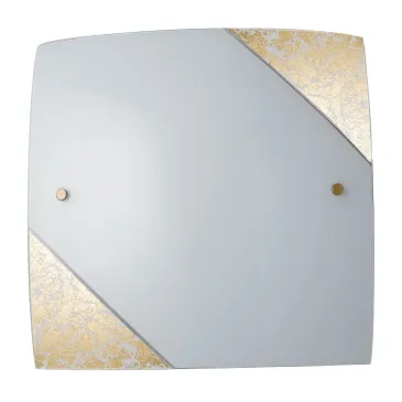 I-PARIS/3030 ORO - Plafoniera Soffitto Parete Quadrata Decoro Oro Vetro Bianco E27