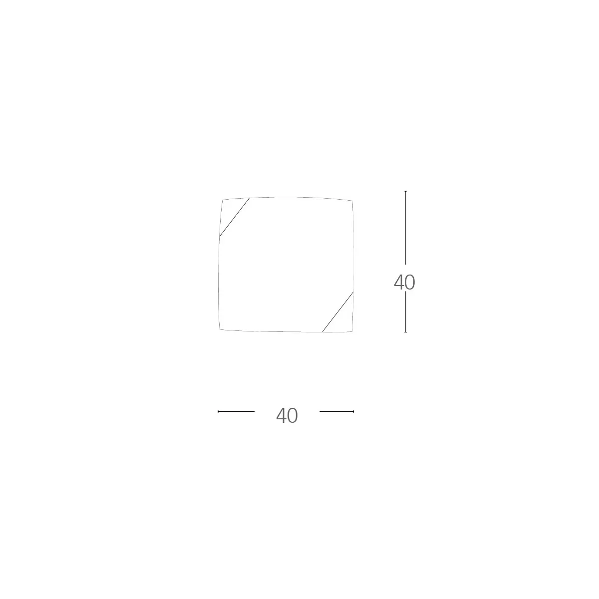 Plafonnier Paris Square 40x40 en Verre Blanc avec Coins Argent FanEurope