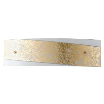 I-PARIS / 4512 GOLD - Applique Applique Rectangulaire Verre Blanc Bande Dorée Moderne E27