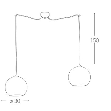 Lampadario Vanity 2 Sospensioni Regolabili Oro FanEurope