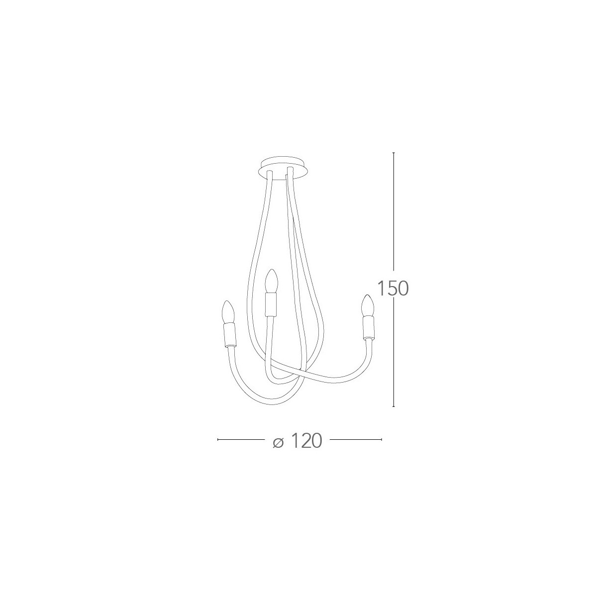 Plafonnier Flexible Lover en métal et silicone blanc