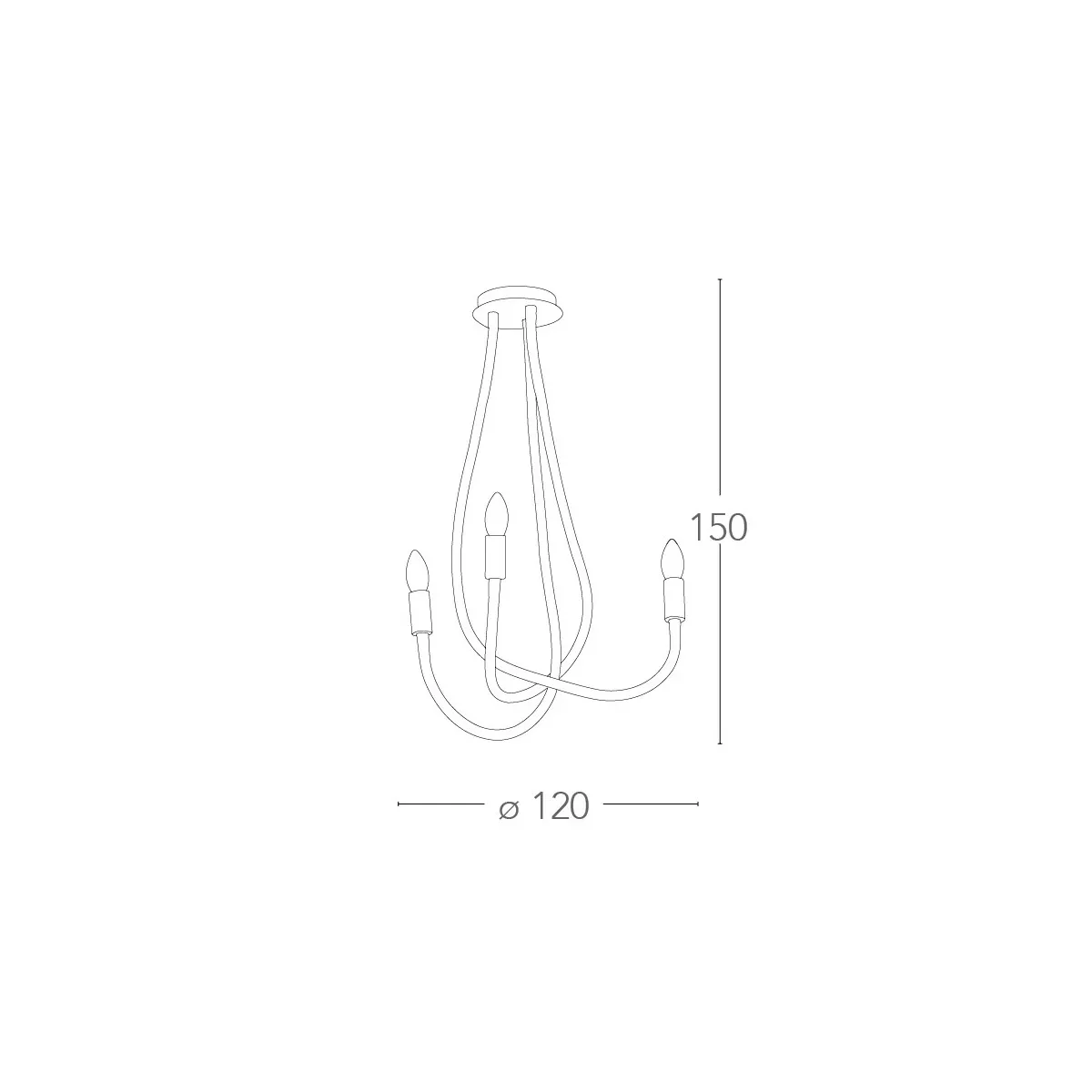 Plafonnier Flexible Lover en métal et silicone blanc
