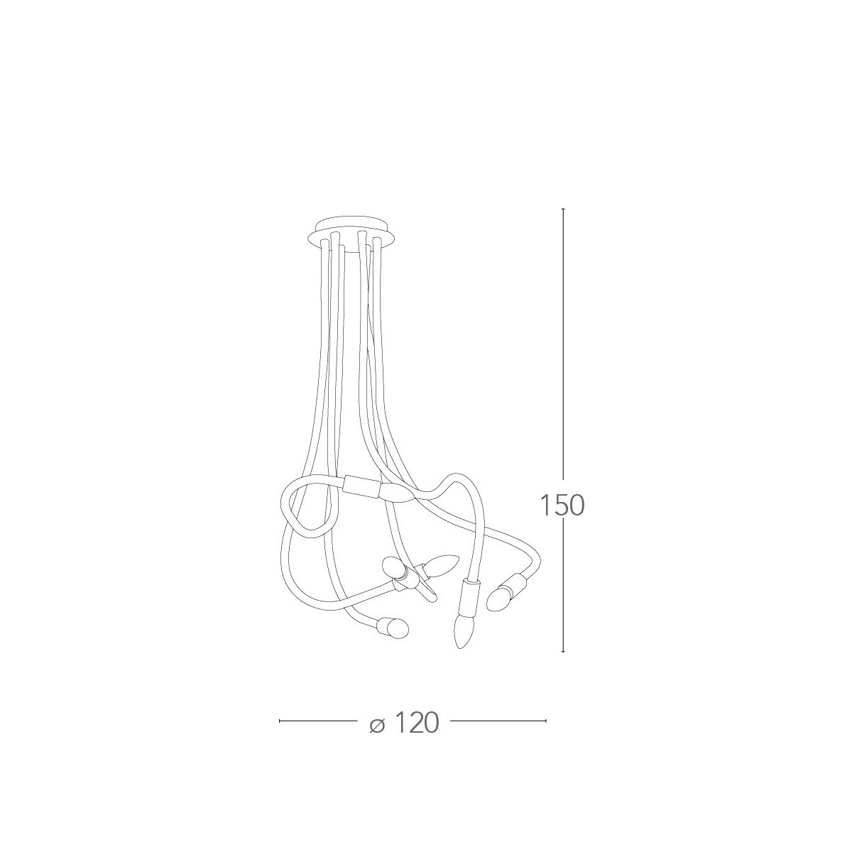 Plafonnier flexible en métal enduit de silicone blanc