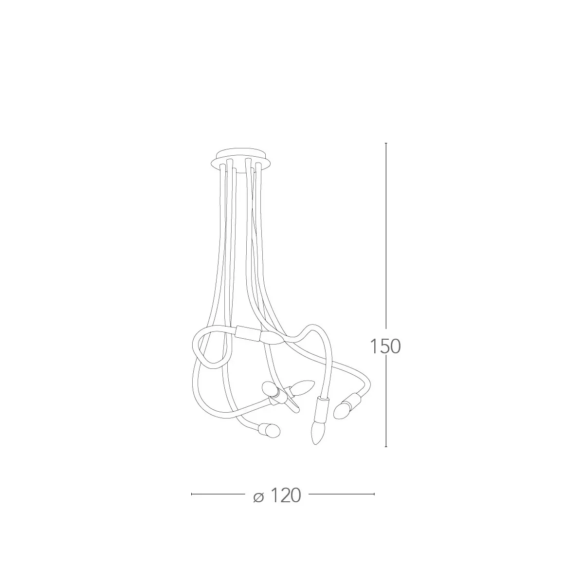 Plafonnier flexible en métal enduit de silicone blanc