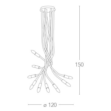 Plafonnier flexible en métal enduit d'amant de silicone blanc
