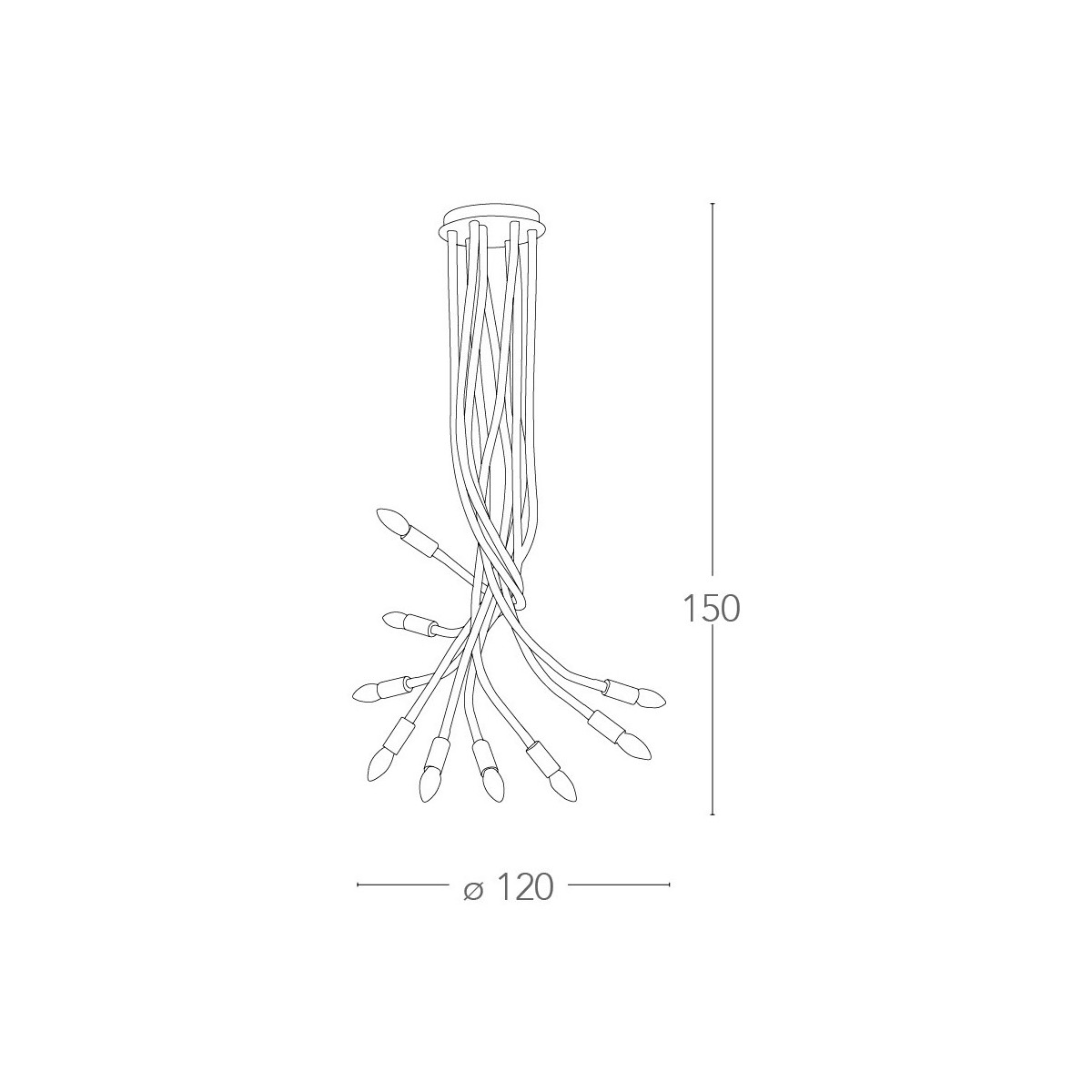 Plafonnier flexible en métal enduit d'amant de silicone...