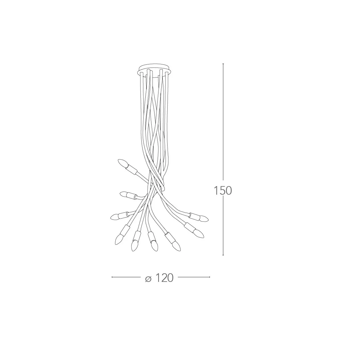 Plafonnier flexible en métal enduit d'amant de silicone...