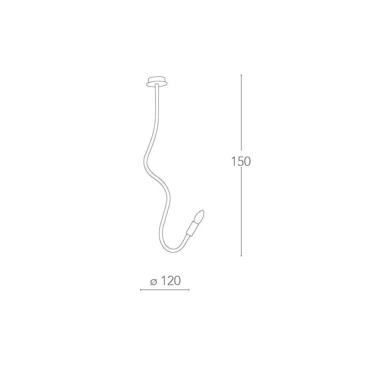 Pendentif en métal flexible recouvert de silicone noir amant