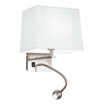 Applique con luce led e paralume bianco 3 watt 4500 kelvin E14