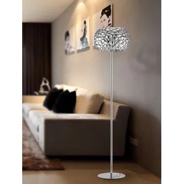 Piantana lampada da terra 60W 3XE27 cromo GRAPE. Moderno punto luce con struttura in metallo a forma di sassi