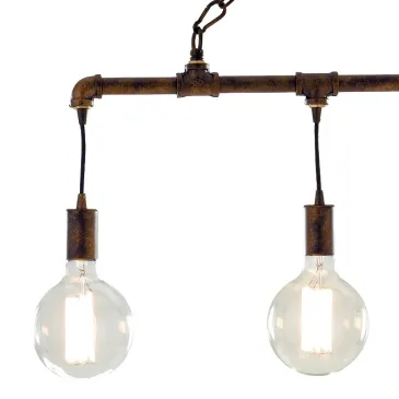 Lampadario Amarcord in Metallo Effetto Ruggine con 4 lampadine a Luce Calda