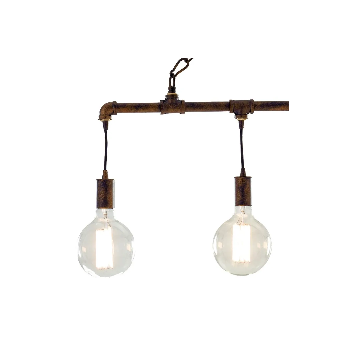 Lampadario Amarcord in Metallo Effetto Ruggine con 4...