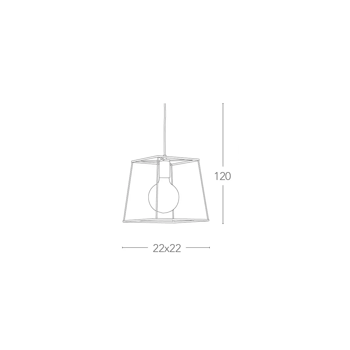 Lampadario Harlem Rustico con Paralume a Gabbia Cubica in...