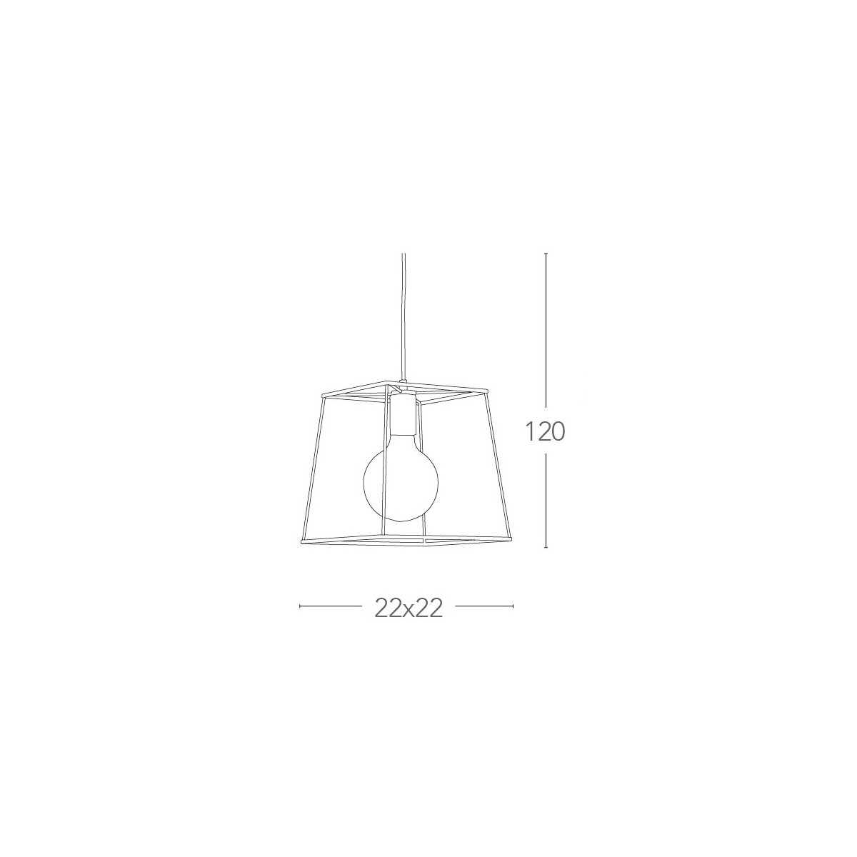 Lampadario Harlem Rustico con Paralume a Gabbia Cubica in...