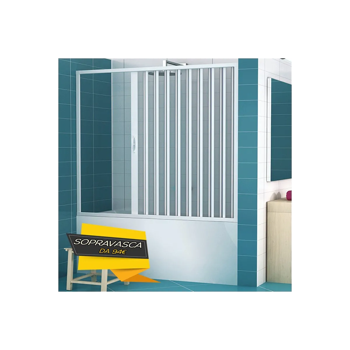 Nicchia Parete Vasca Bagno Soffietto Pvc 140 150 160 170...