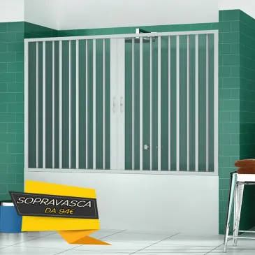 Parete Nicchia Vasca Bagno Soffietto 140 150 160 170 h150 in pvc