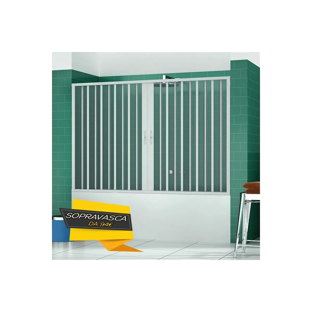 Parete Nicchia Vasca Bagno Soffietto 140 150 160 170 h150 in pvc
