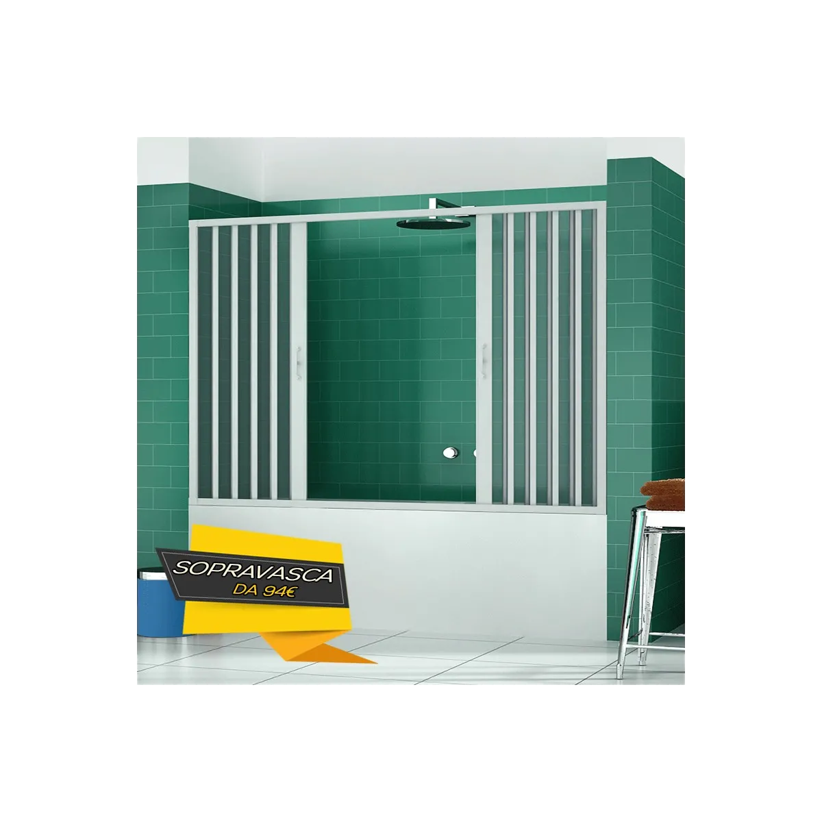 Parete Nicchia Vasca Bagno Soffietto 140 150 160 170 h150...