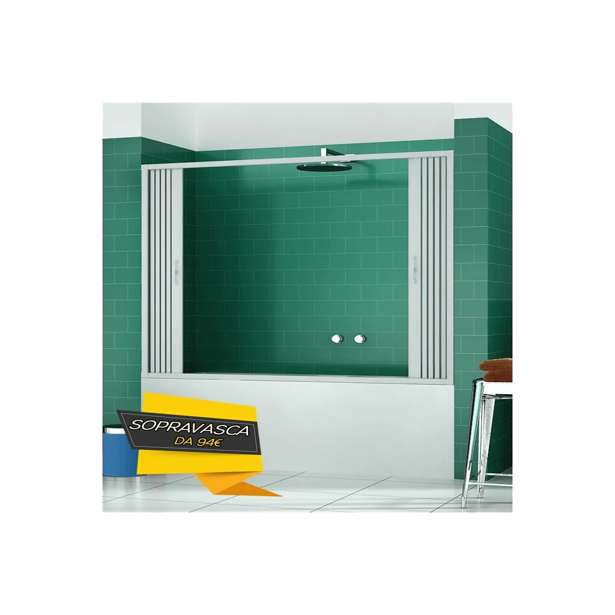 Parete Nicchia Vasca Bagno Soffietto 140 150 160 170 h150...
