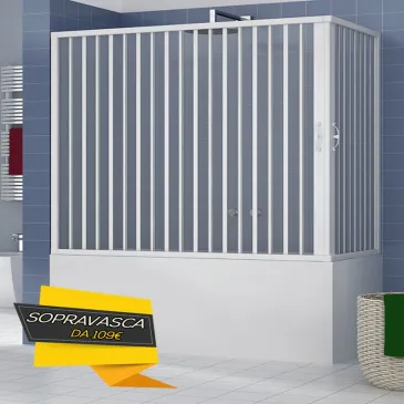 Box Doccia Parete Vasca a soffietto in pvc 70x140 70x150 70x160 70x170