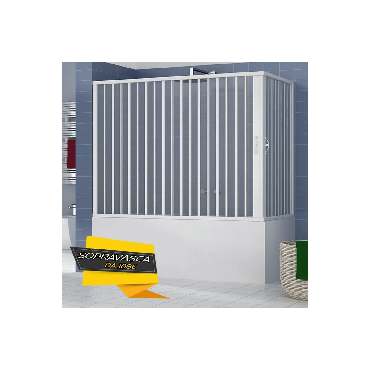 Box Doccia Parete Vasca a soffietto in pvc 70x140 70x150 70x160 70x170