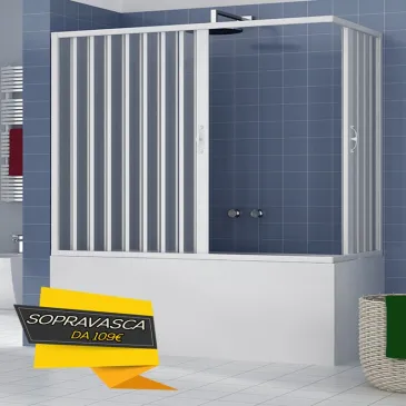 Box Doccia Parete Vasca a soffietto in pvc 70x140 70x150 70x160 70x170