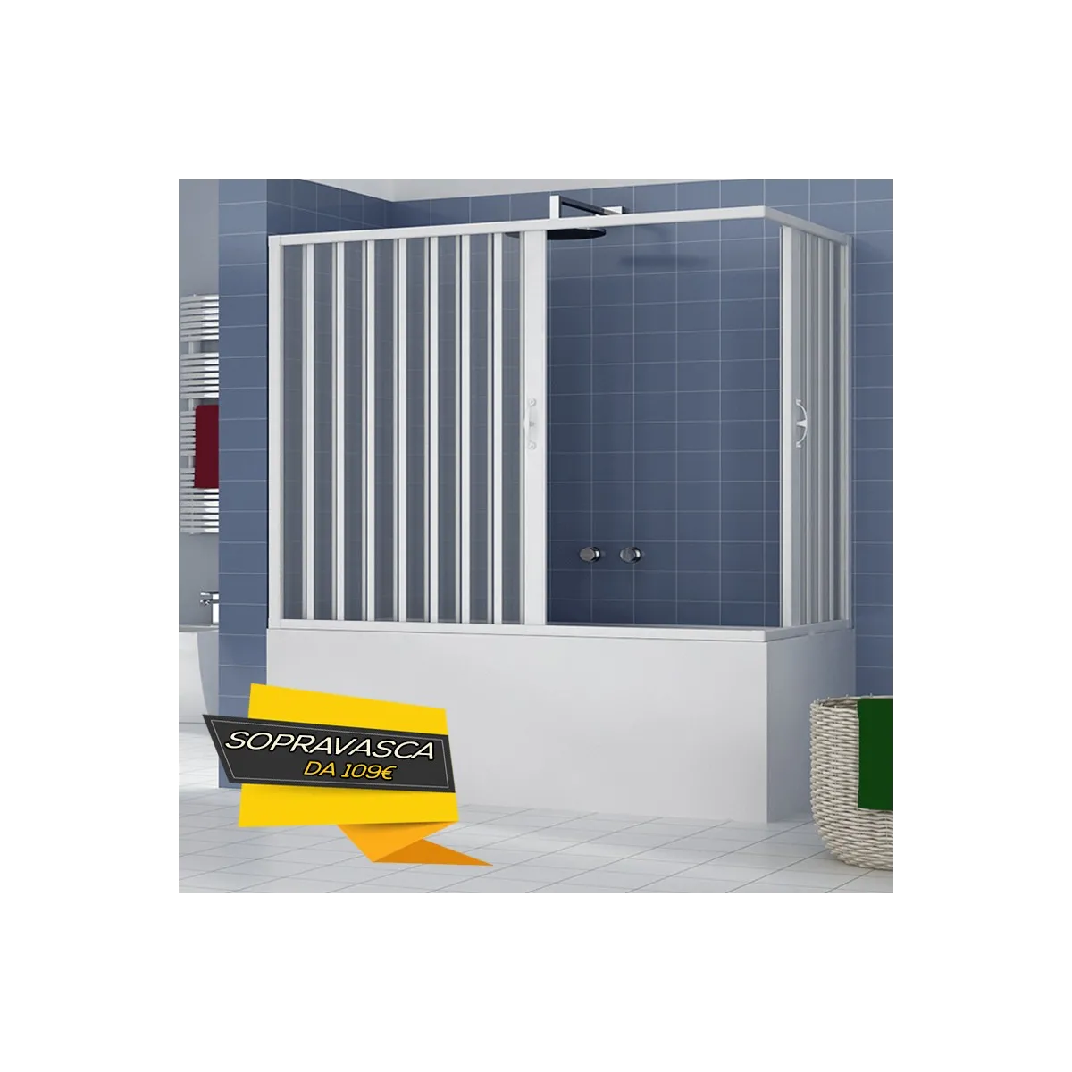 Cabine de douche Baignoire murale en pvc 70x140 70x150...
